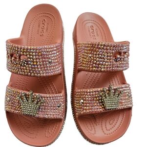 Blinged Croc Baya Platform Sandal